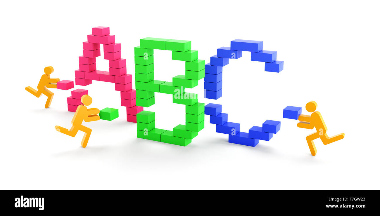 Learning concept with alphabets ABC Stock Photo