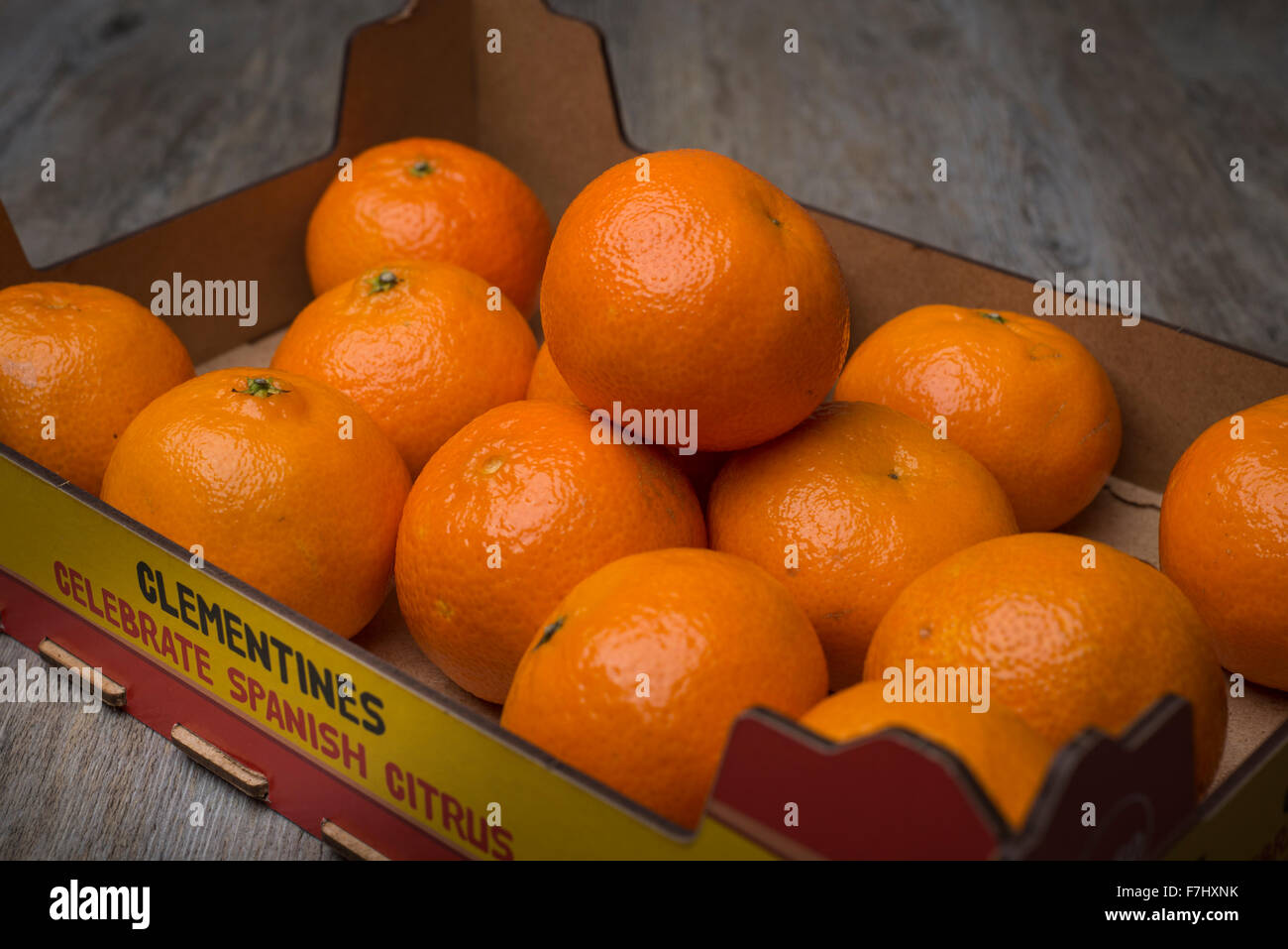 Box of Spanish clementines Stock Photo