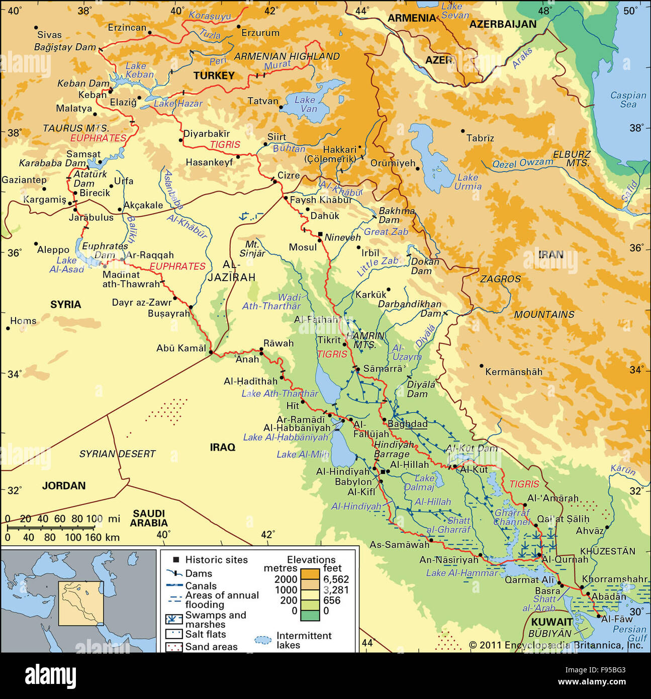 Tigris euphrates river basin maps cartography hi-res stock photography ...