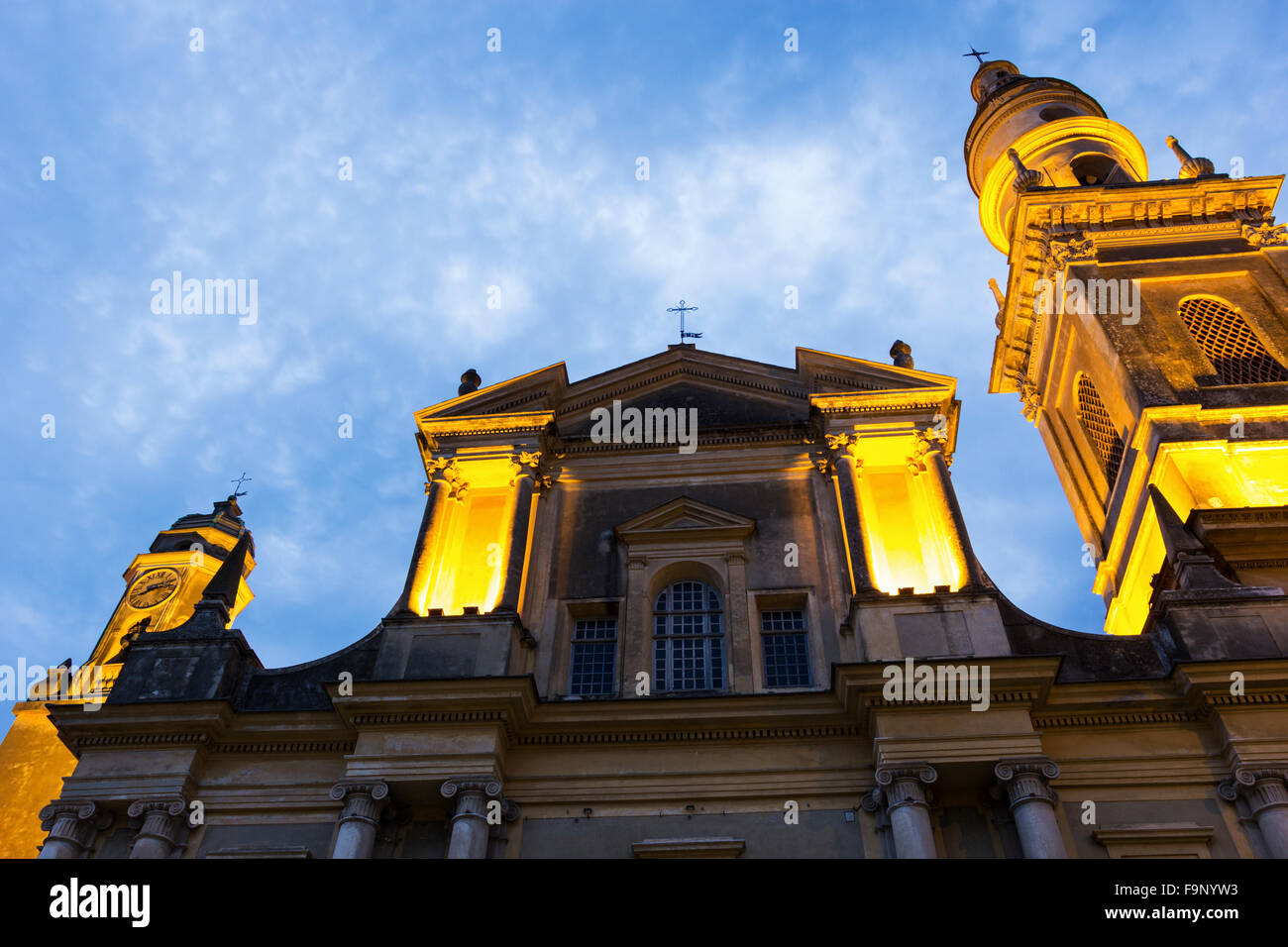 Basilica di San Michele Arcangelo in Menton, France Stock Photo