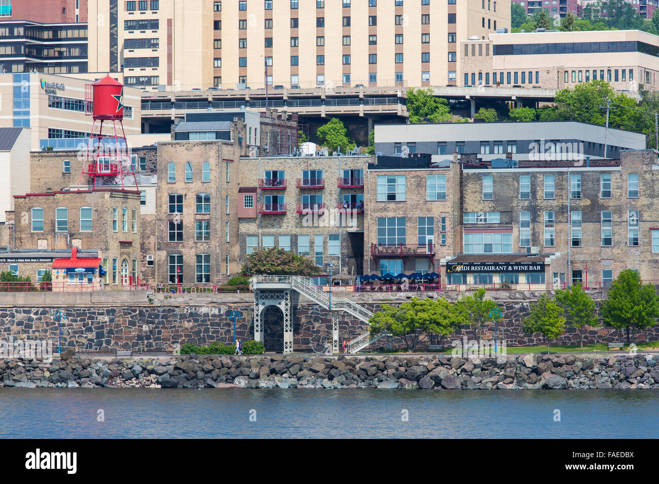 Shoreline in Duluth Minnesota on the north western shore of Lake Superior Stock Photo