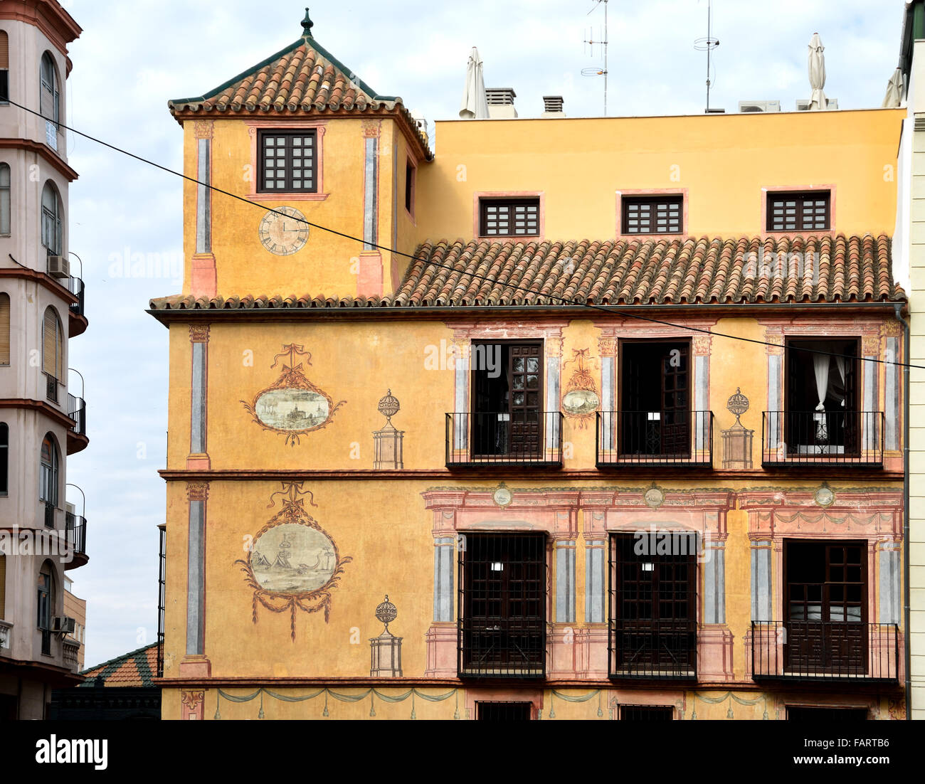 Malaga Fresco Wall Painting Spanish Spain Andalusia Stock Photo