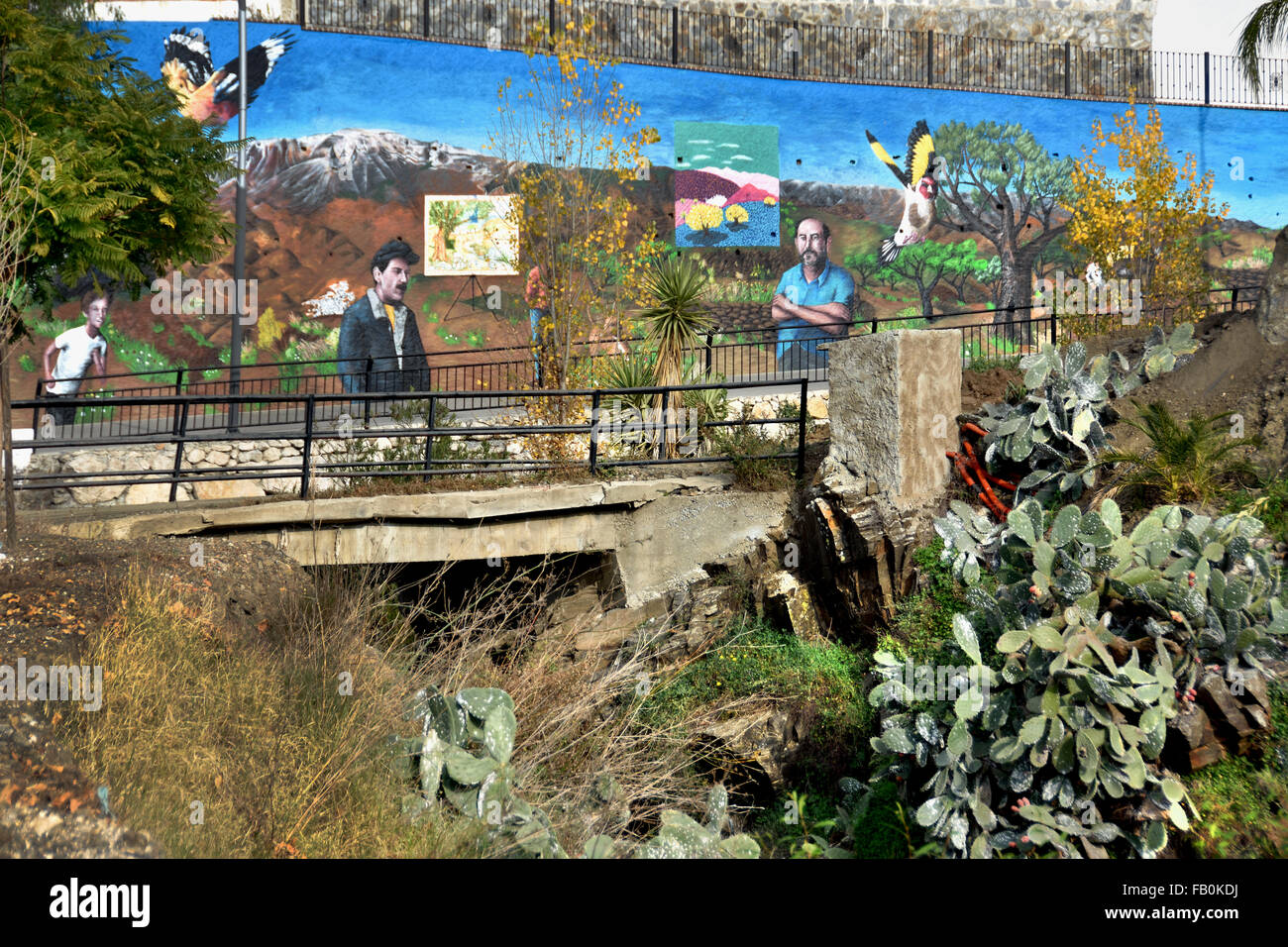 Wall painting in Arenas municipality in the province of Málaga  Spanish Spain Andalusia Stock Photo