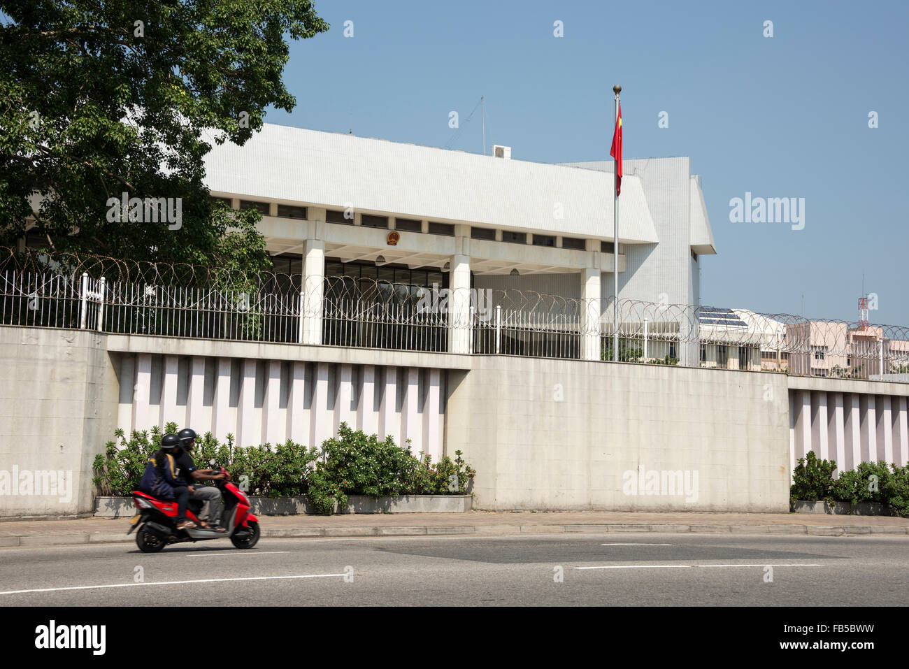 Embassy of the People's Republic of China in Bauddhaloka Mawatha, Colombo, Sri Lanka Stock Photo