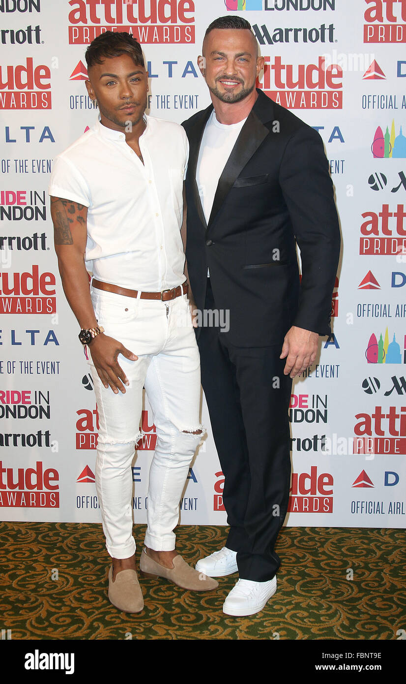 Jun 26, 2015 - London, England, UK - Marcus Collins and Robin Windsor attending Inaugural Attitude Pride Awards, honouring membe Stock Photo