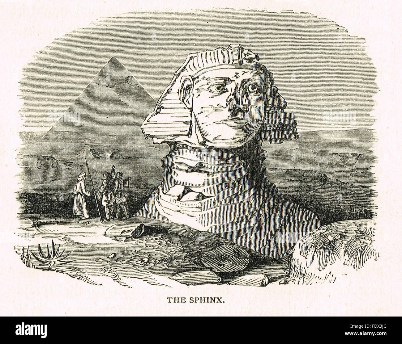 Great Sphinx of Giza & Pyramid Egypt Stock Photo