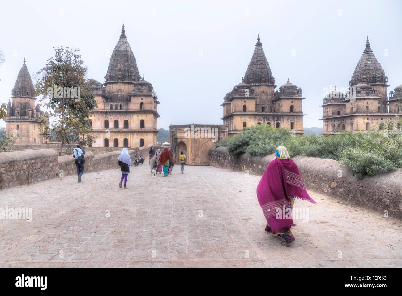 Cenotaphs, Orchha, Madhya Pradesh, India, South Asia Stock Photo