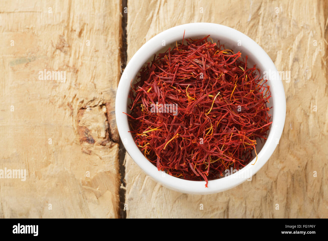 Saffron strands Stock Photo