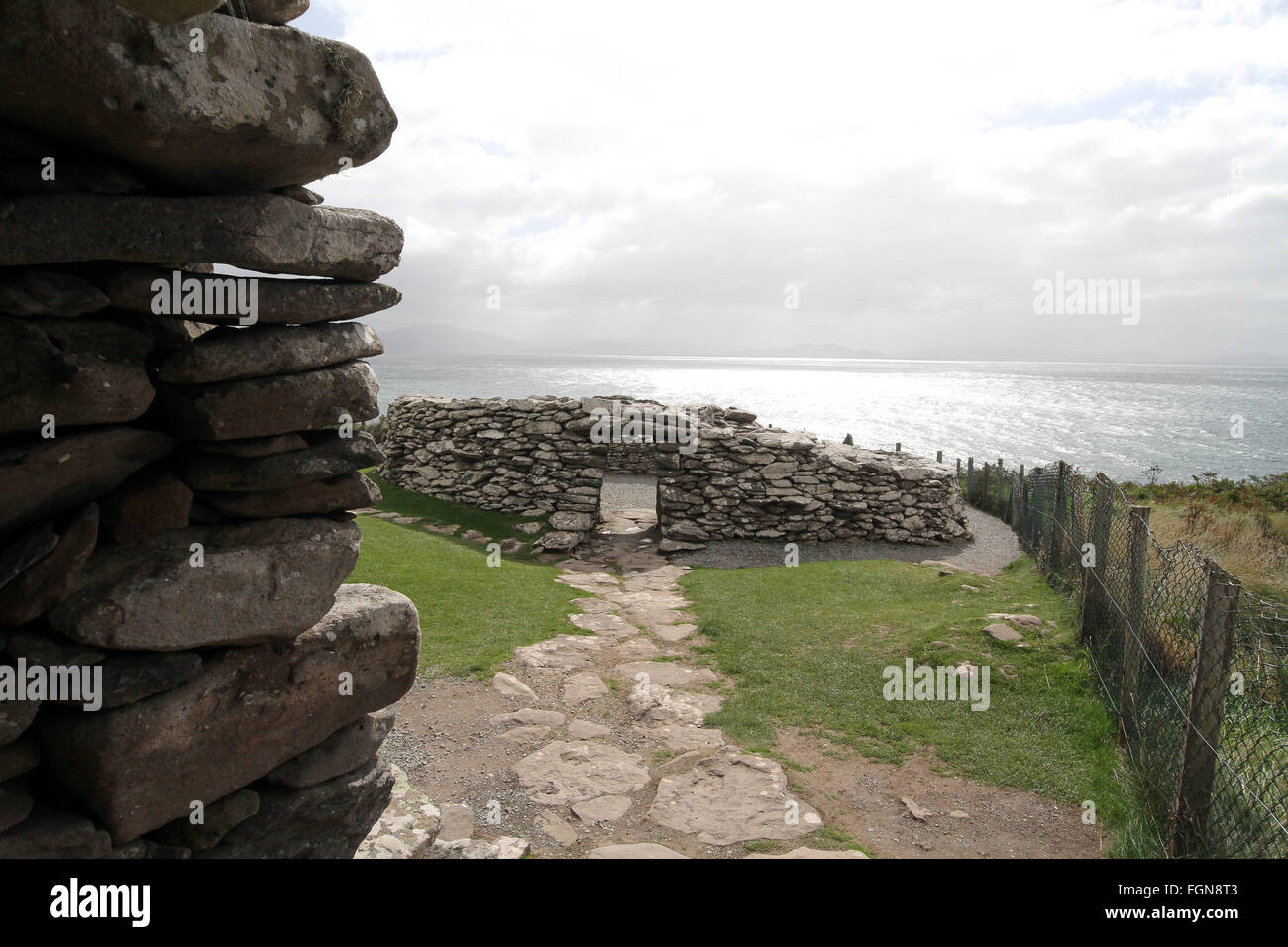 Dunbeg Fort, an Iron-age promontory fort on the Slea Head Drive, Dingle Peninsula, County Kerry, Ireland. Stock Photo