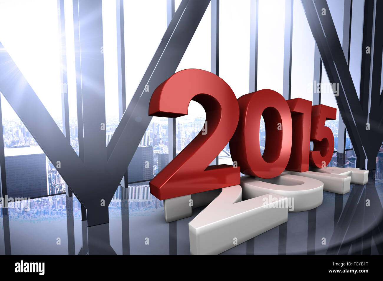 Composite image of 2015 squashing 2014 Stock Photo