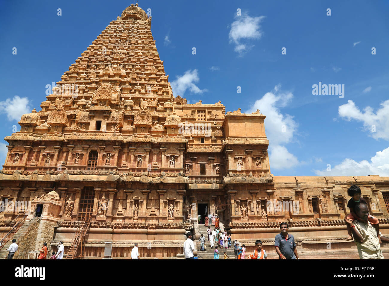 Stunning architecture of Brihadeeswarar Temple, a Hindu temple dedicated to Lord Shiva in Thanjavur, in the state of Tamil Nadu , India Stock Photo