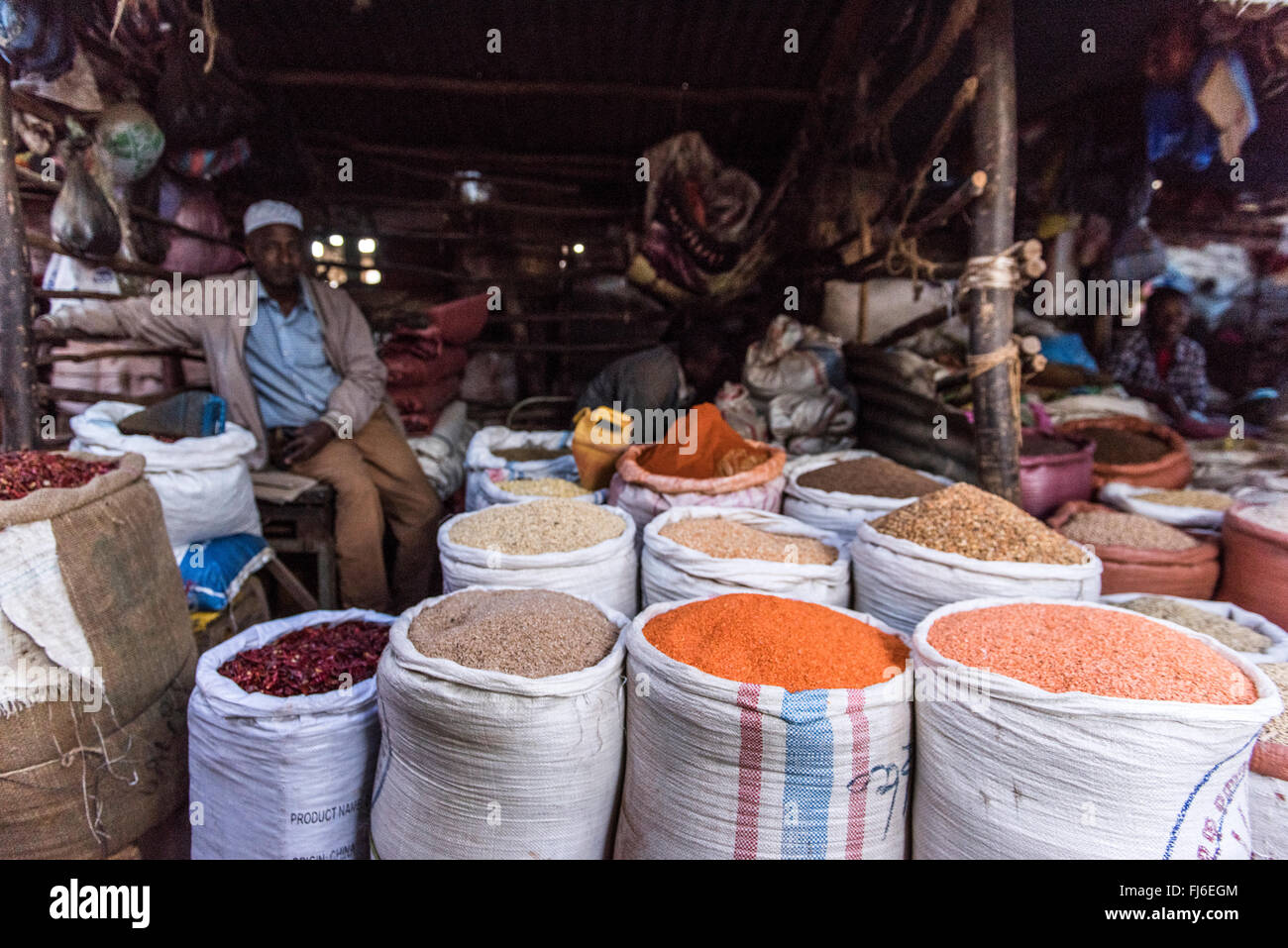 Local Market people trading Harar, Ethiopia, Africa Stock Photo