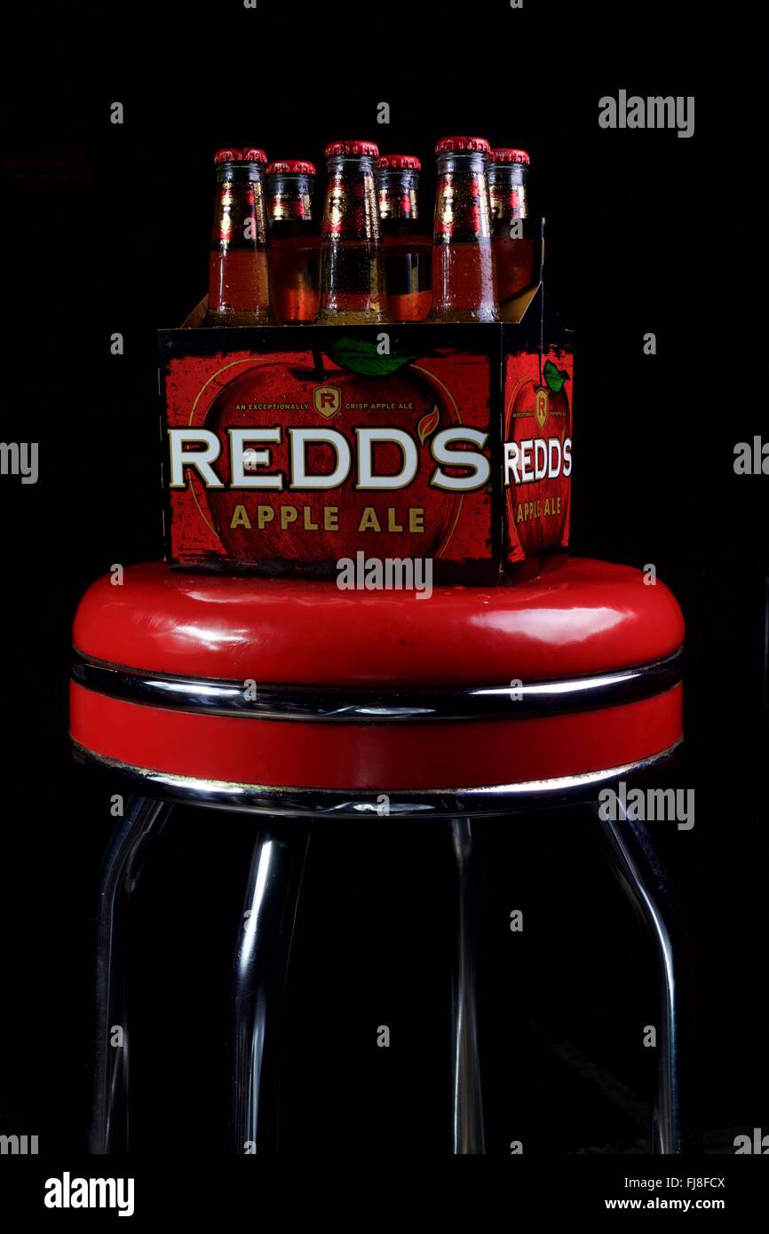 Six Pack of Redd's Apple Ale Stock Photo