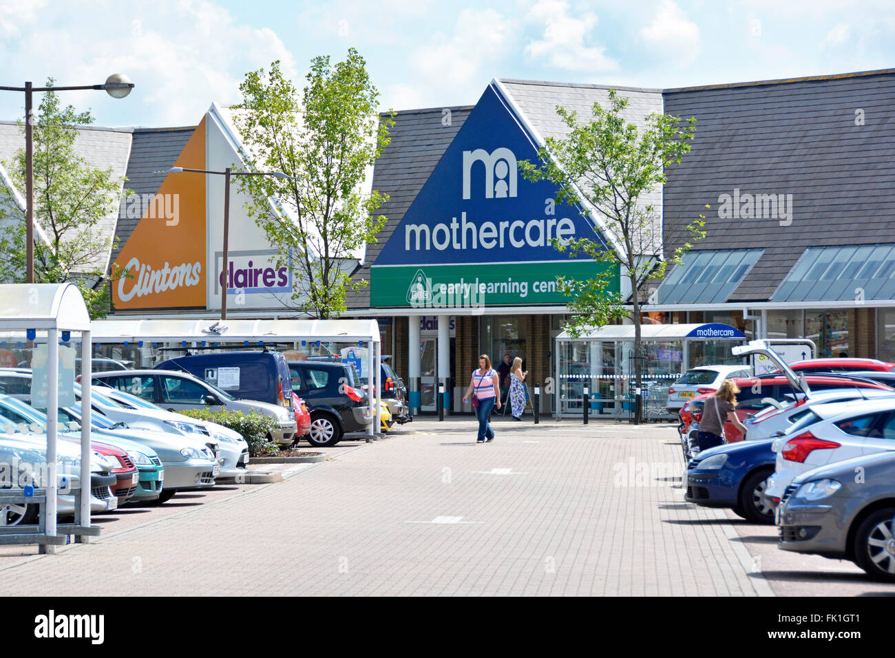 Mothercare and Early Learning Centre stores sharing premises in a retail park in Milton Keynes Buckinghamshire England UK Stock Photo