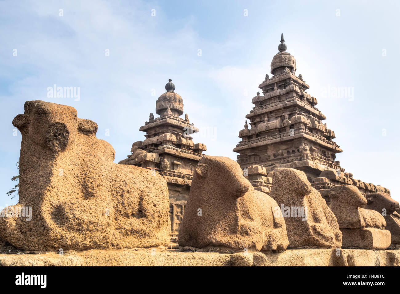 Shore Temple, Mahabalipuram, Tamil Nadu, India Stock Photo