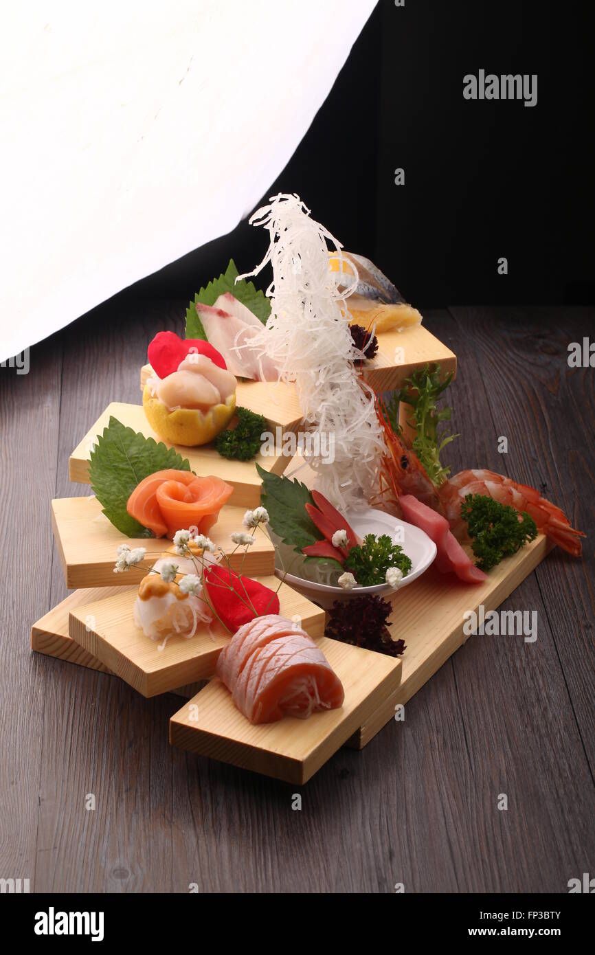 variety of sashimi Stock Photo