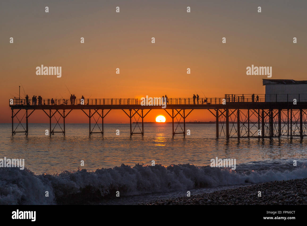 Bognor Regis pier at sunset Stock Photo