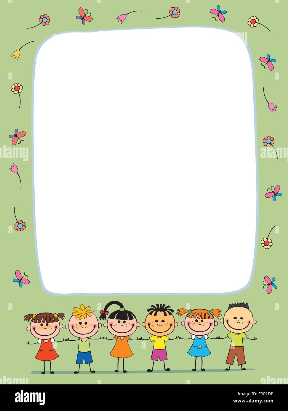 vector background blank with kids summer camp Stock Vector