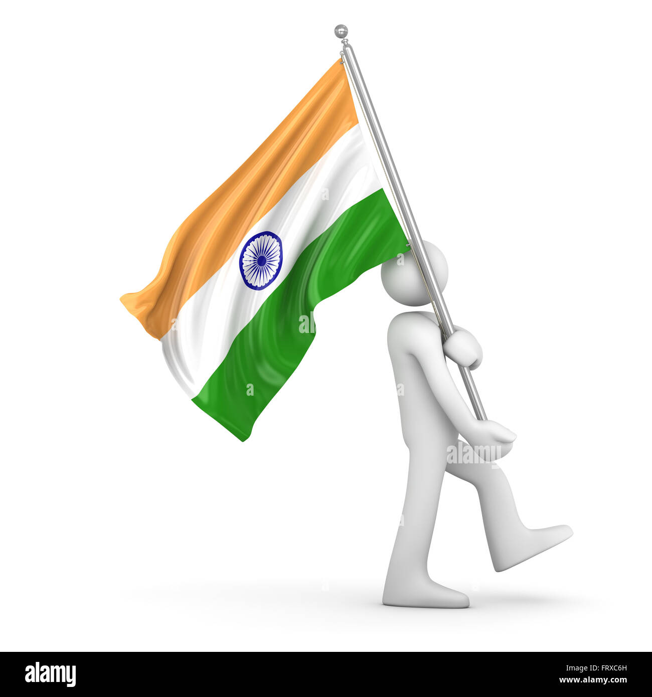 Flag of India , This is a computer generated and 3d rendered picture. Stock Photo