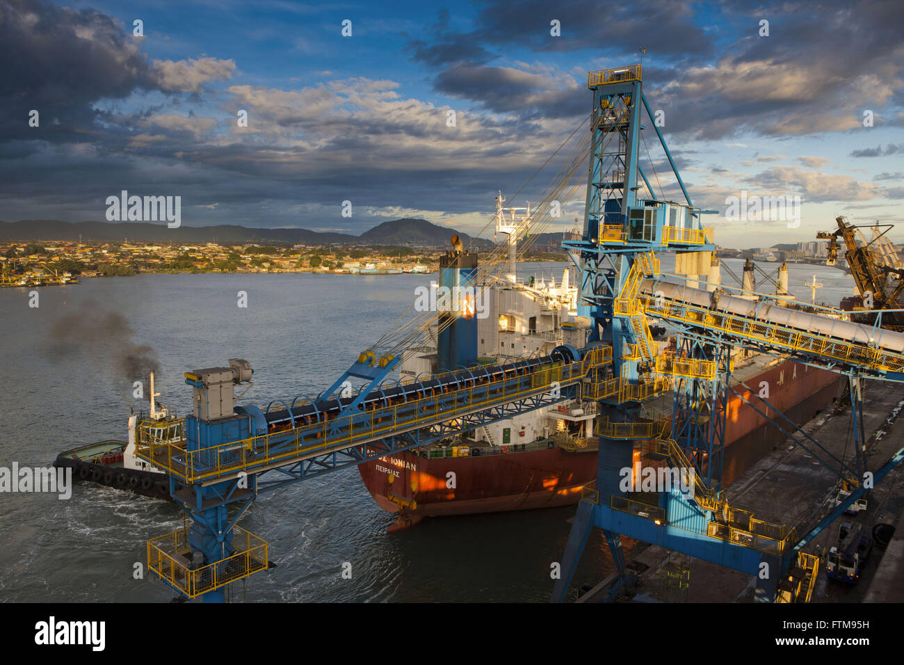 Port of Santos - shipment of sugar for export Stock Photo