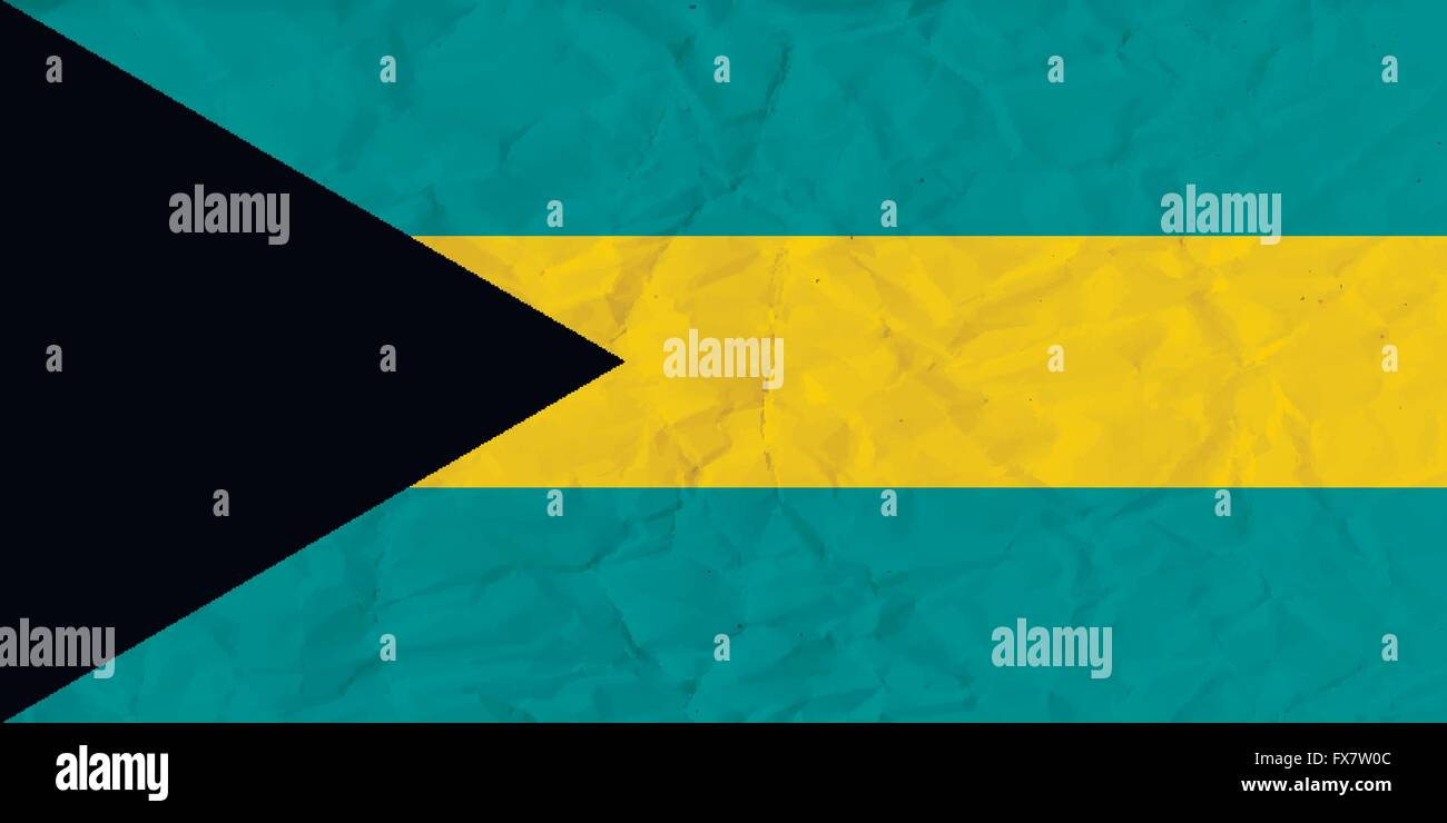 Bahamas paper  flag Stock Vector