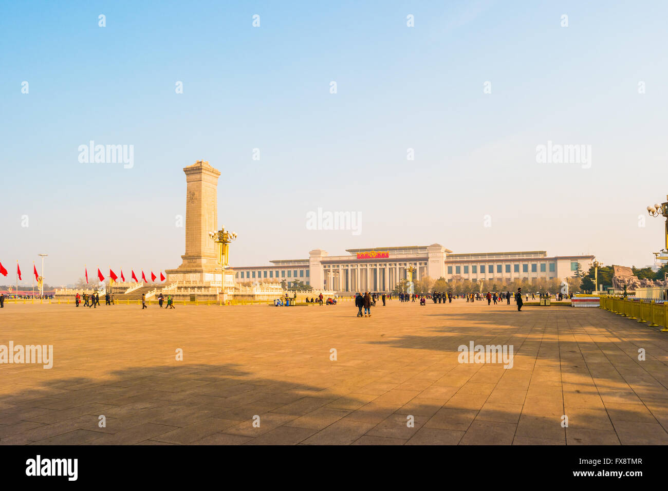 Monument to the People's Heroes on Tian'anmen Square, Beijing Stock Photo