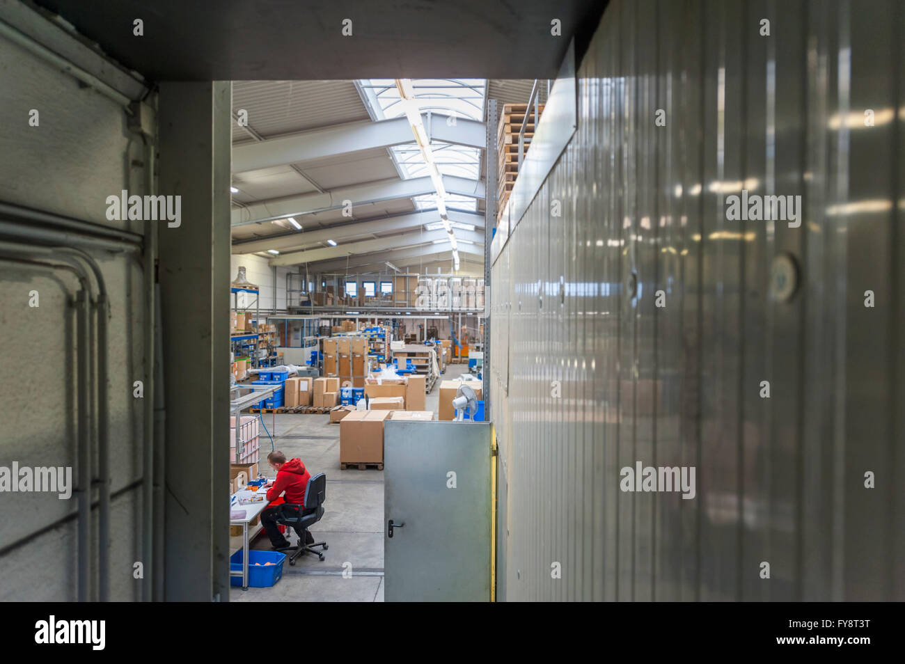 Production and shipment hall in factory Stock Photo