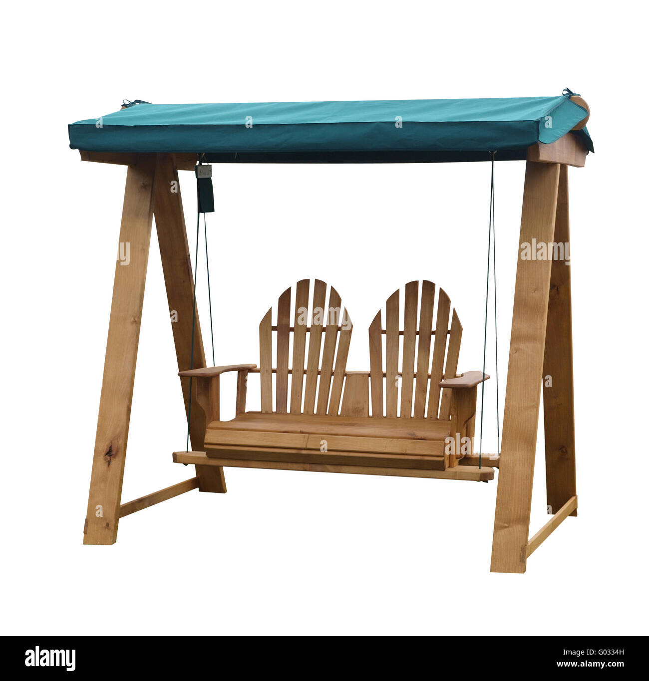 Wooden Garden Swing Seat Stock Photo