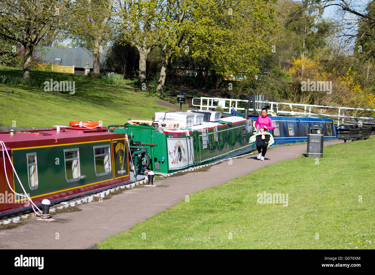 Droitwich, Boat Festival as boats arrive for the event Stock Photo