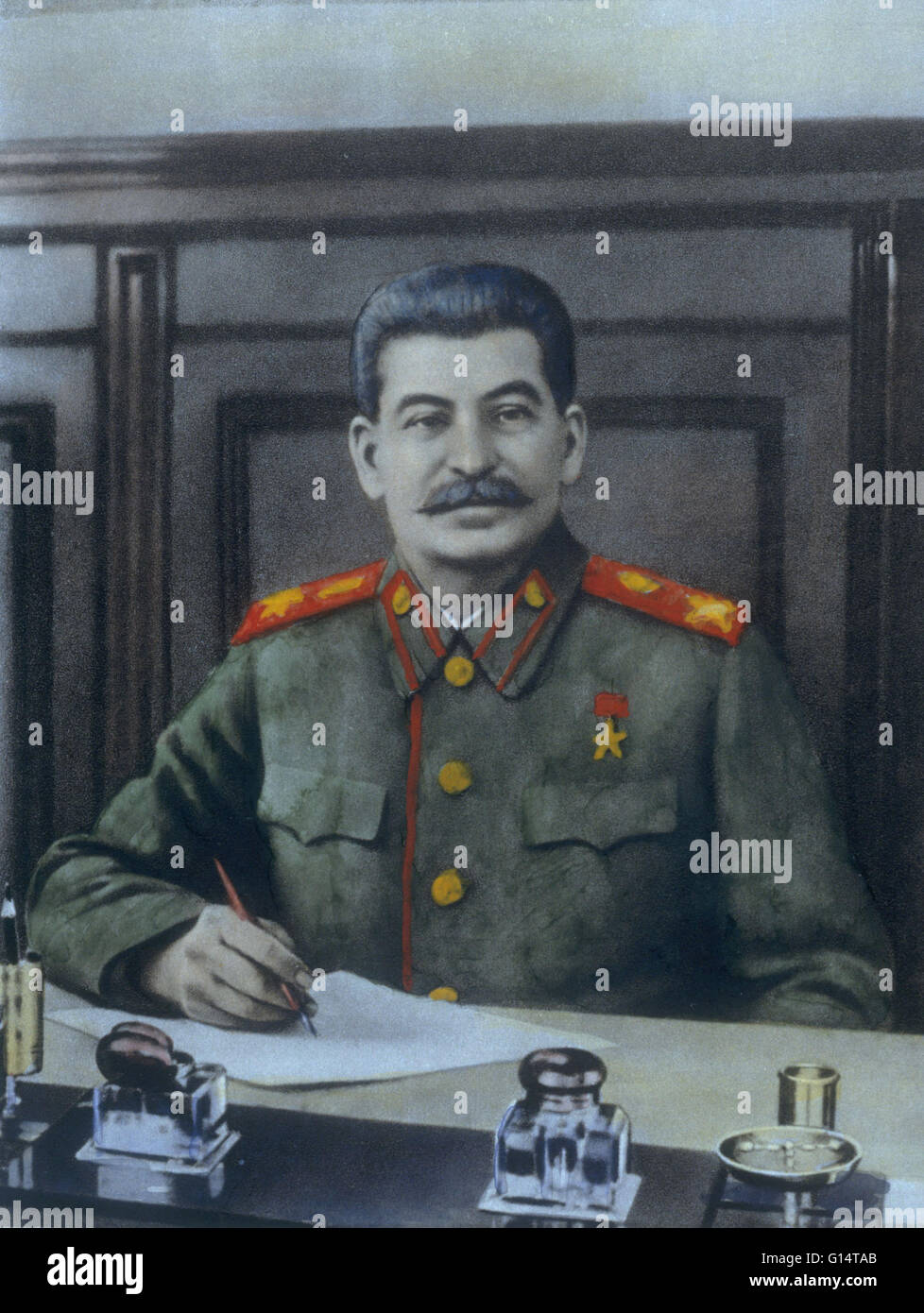 Joseph Vissarionovich Stalin (December 18, 1878- March 5, 1953) was the Premier of the Soviet Union and General Secretary of the party's Central Committee. In 1928, Stalin replaced the decade's New Economic Policy with a highly centralized command economy Stock Photo