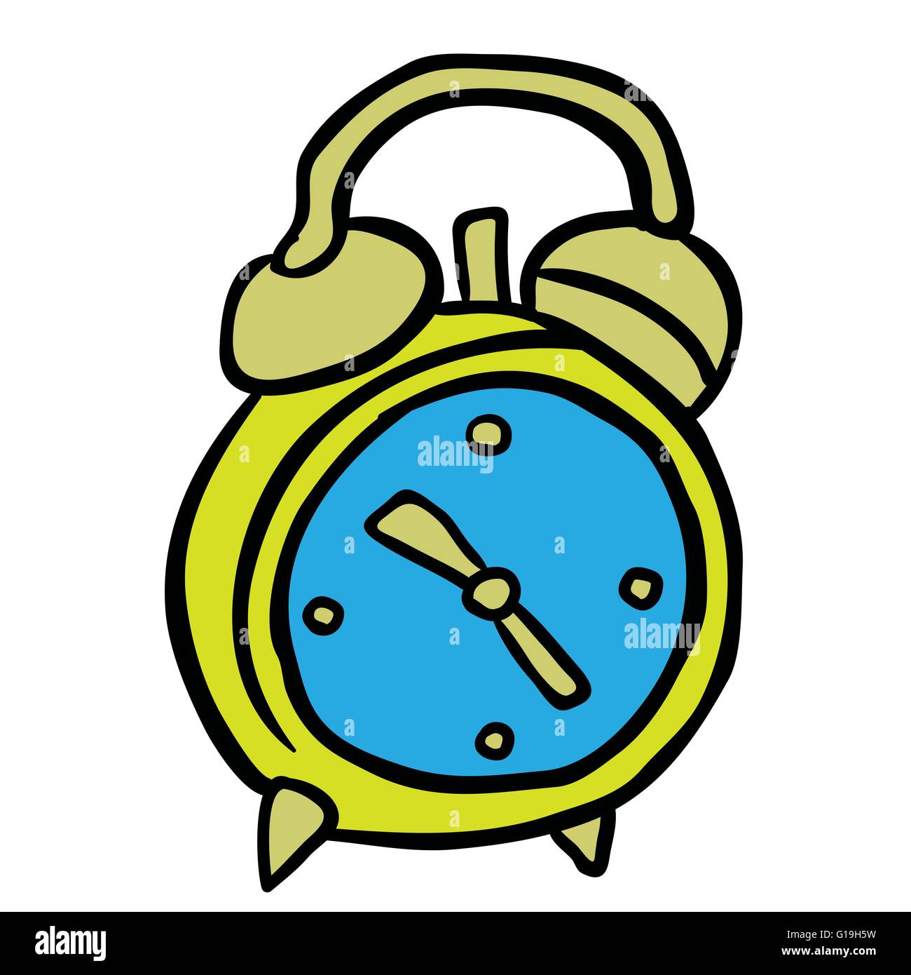 alarm clock cartoon illustration Stock Vector