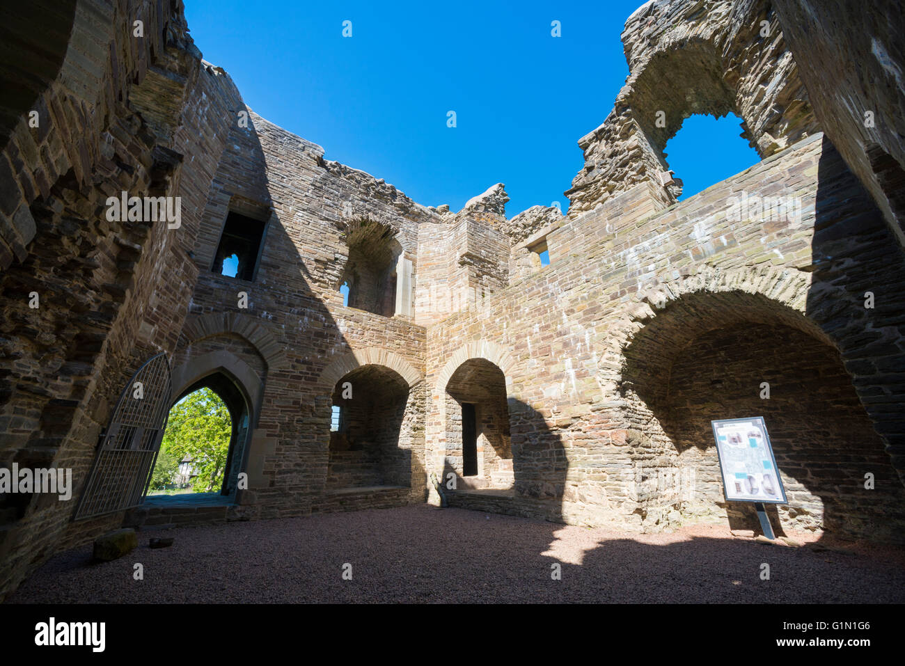 The interior of Hopton Castle in South Shropshire, England. Stock Photo