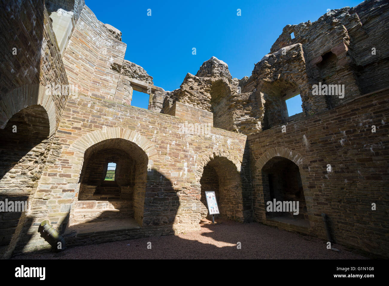 The interior of Hopton Castle in South Shropshire, England. Stock Photo