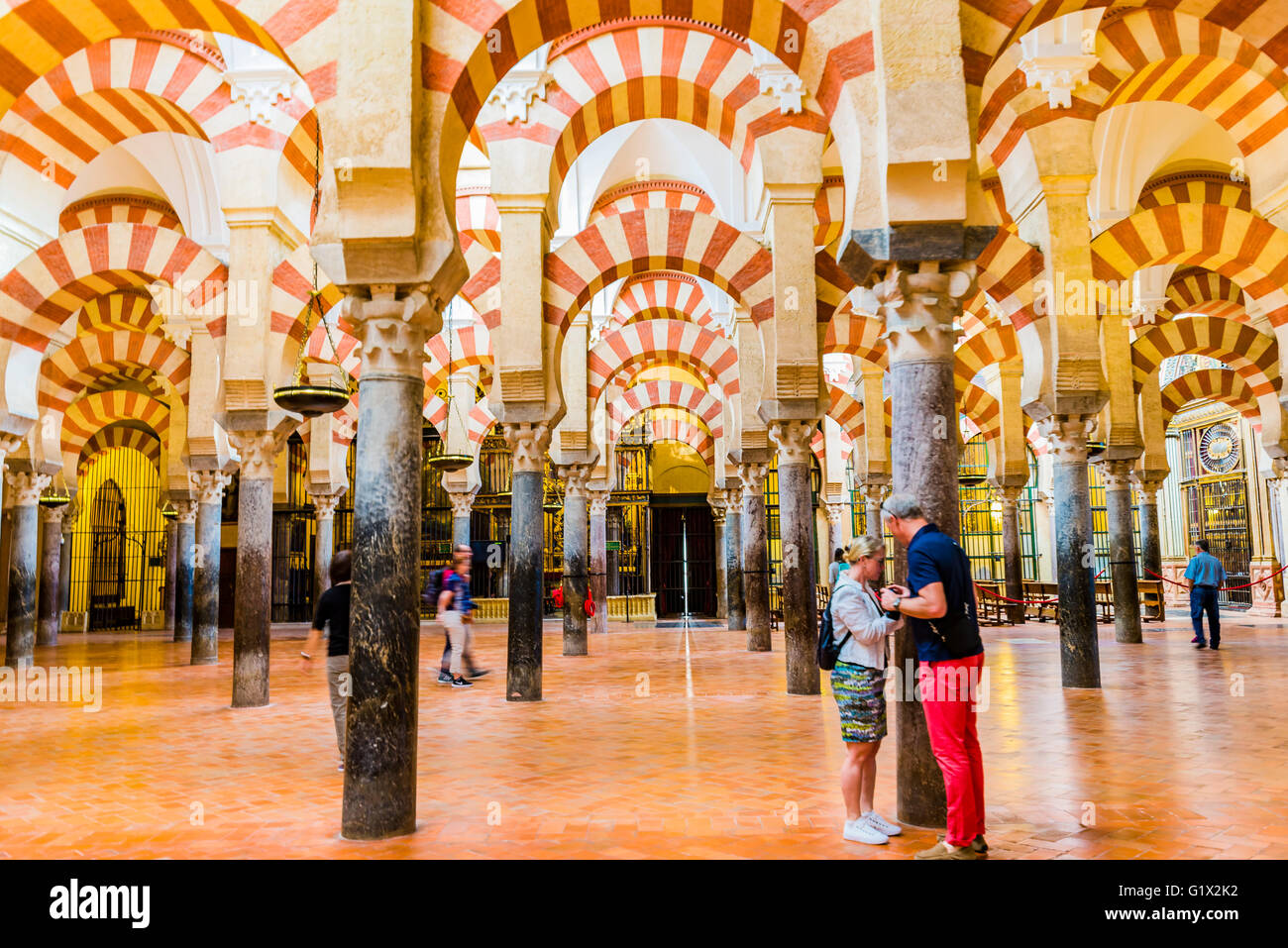 Hypostyle Hall in the Mosque-Cathedral of Córdoba, Andalusia, Spain, Europe Stock Photo