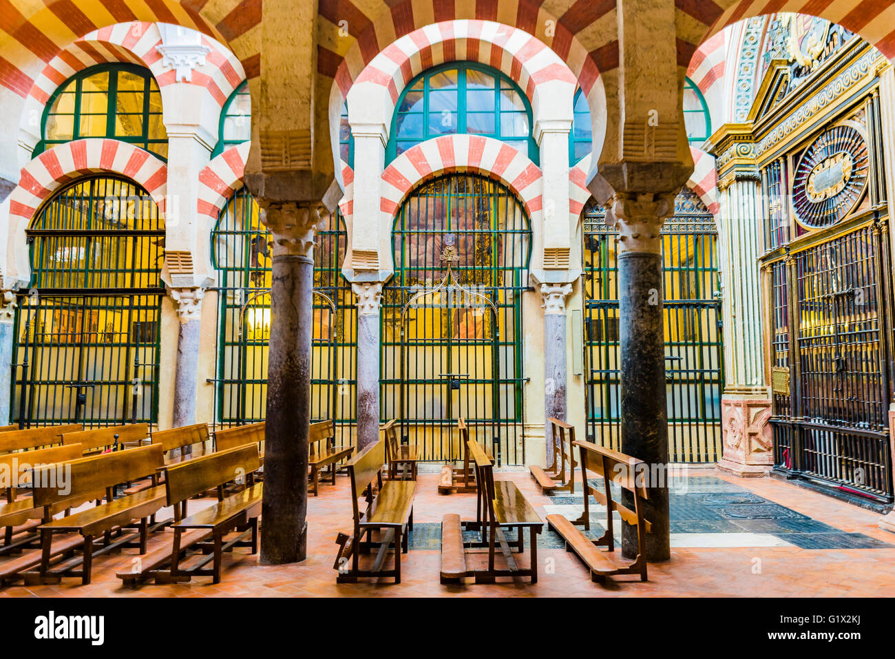 Hypostyle Hall in the Mosque-Cathedral of Córdoba, Andalusia, Spain, Europe Stock Photo