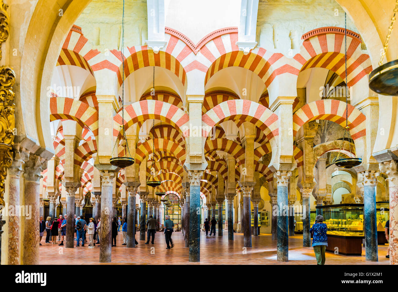 Hypostyle Hall in the Mosque-Cathedral of Córdoba, Andalusia, Spain, Europe Stock Photo