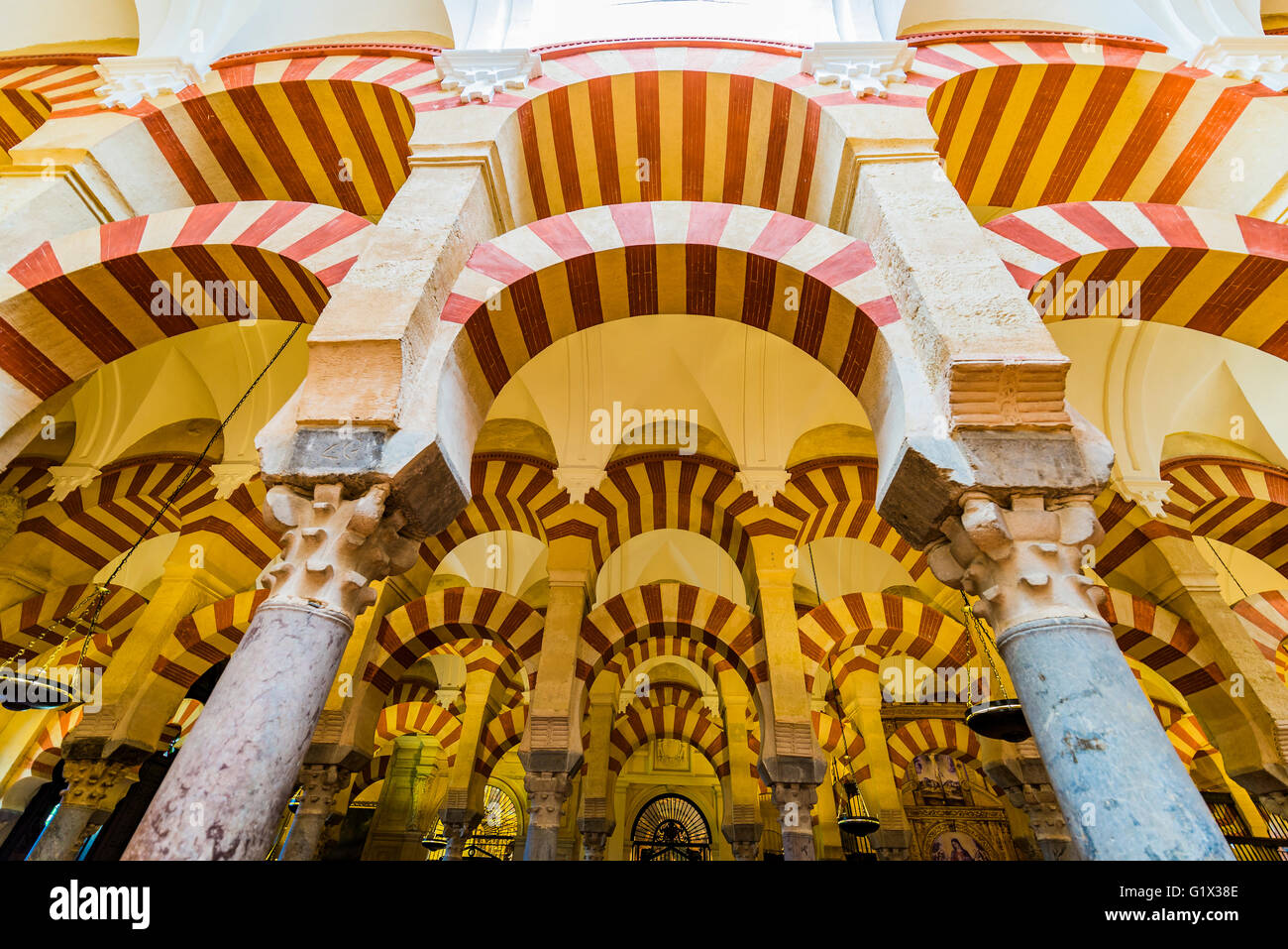 Hypostyle Hall in the Mosque-Cathedral of Córdoba, Andalusia, Spain, Europe Stock Photo