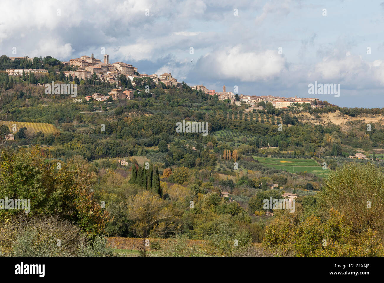 skyline of Montepulciano Stock Photo