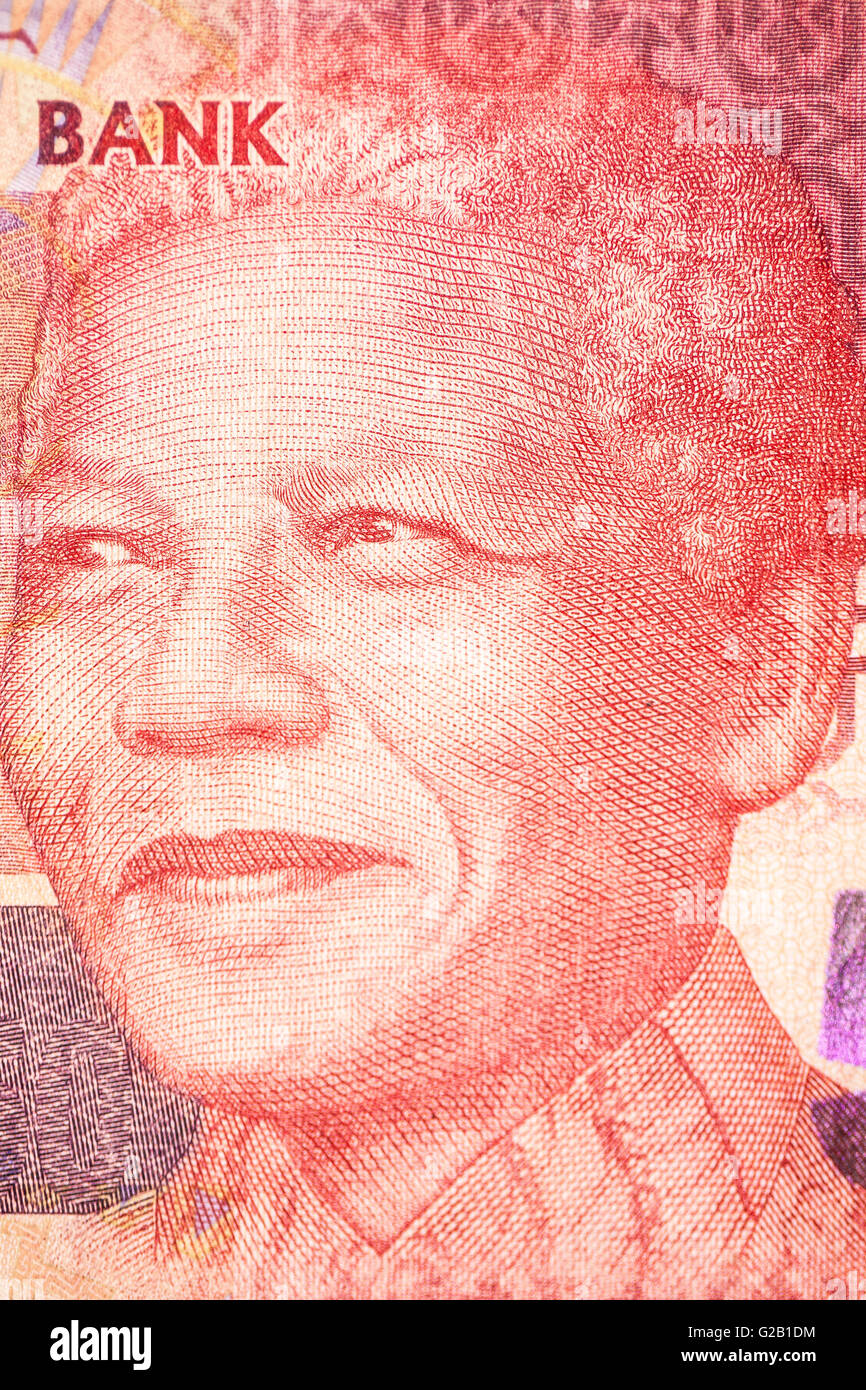 Nelson Mandela, Portrait on the bill Stock Photo