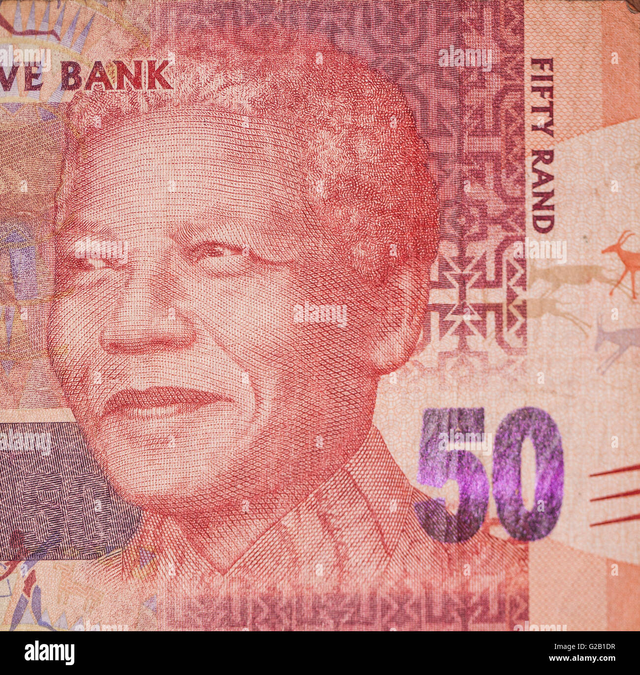 Fifty Rand, Nelson Mandela Stock Photo