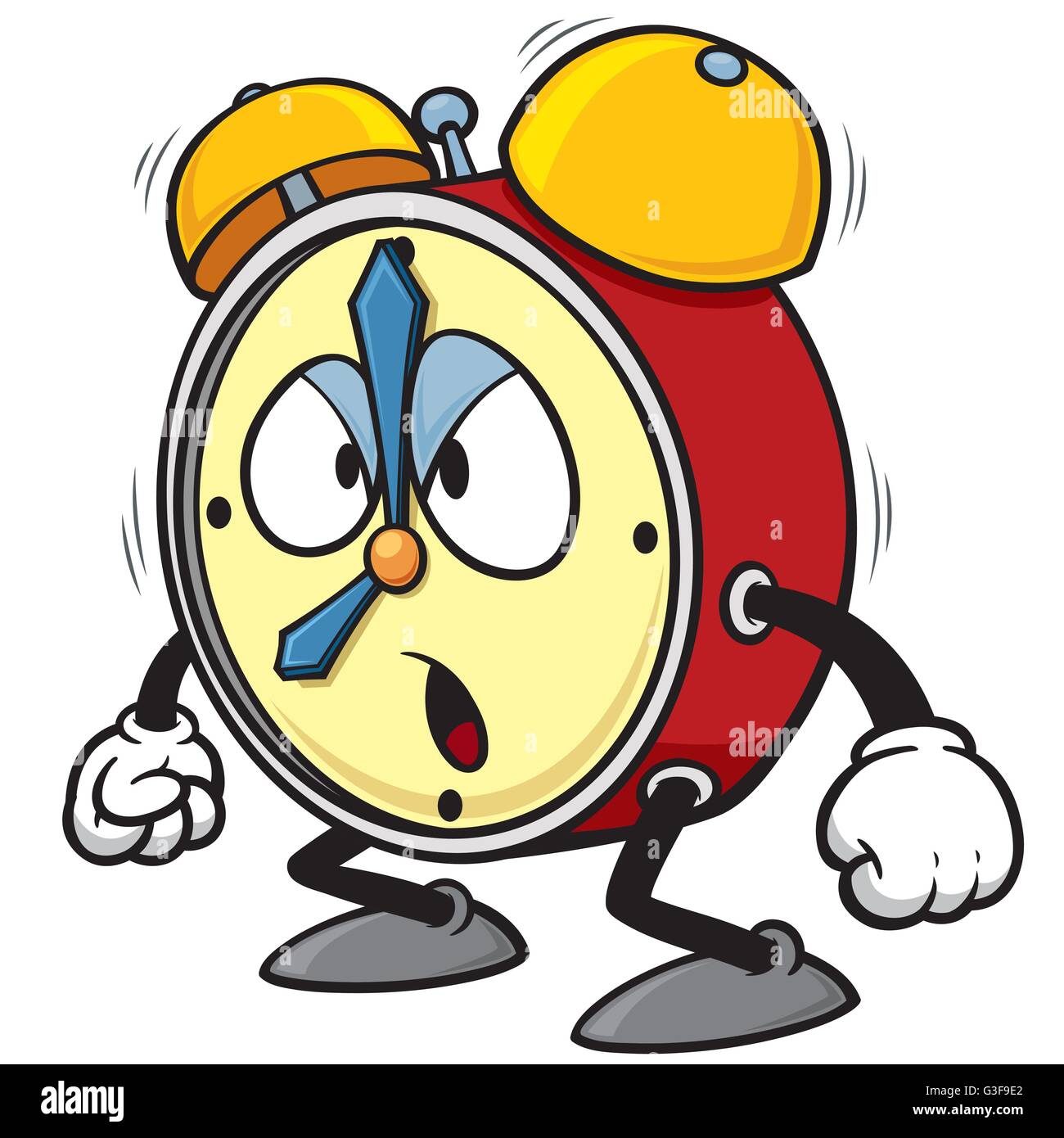 Vector illustration of Cartoon alarm clock Stock Vector