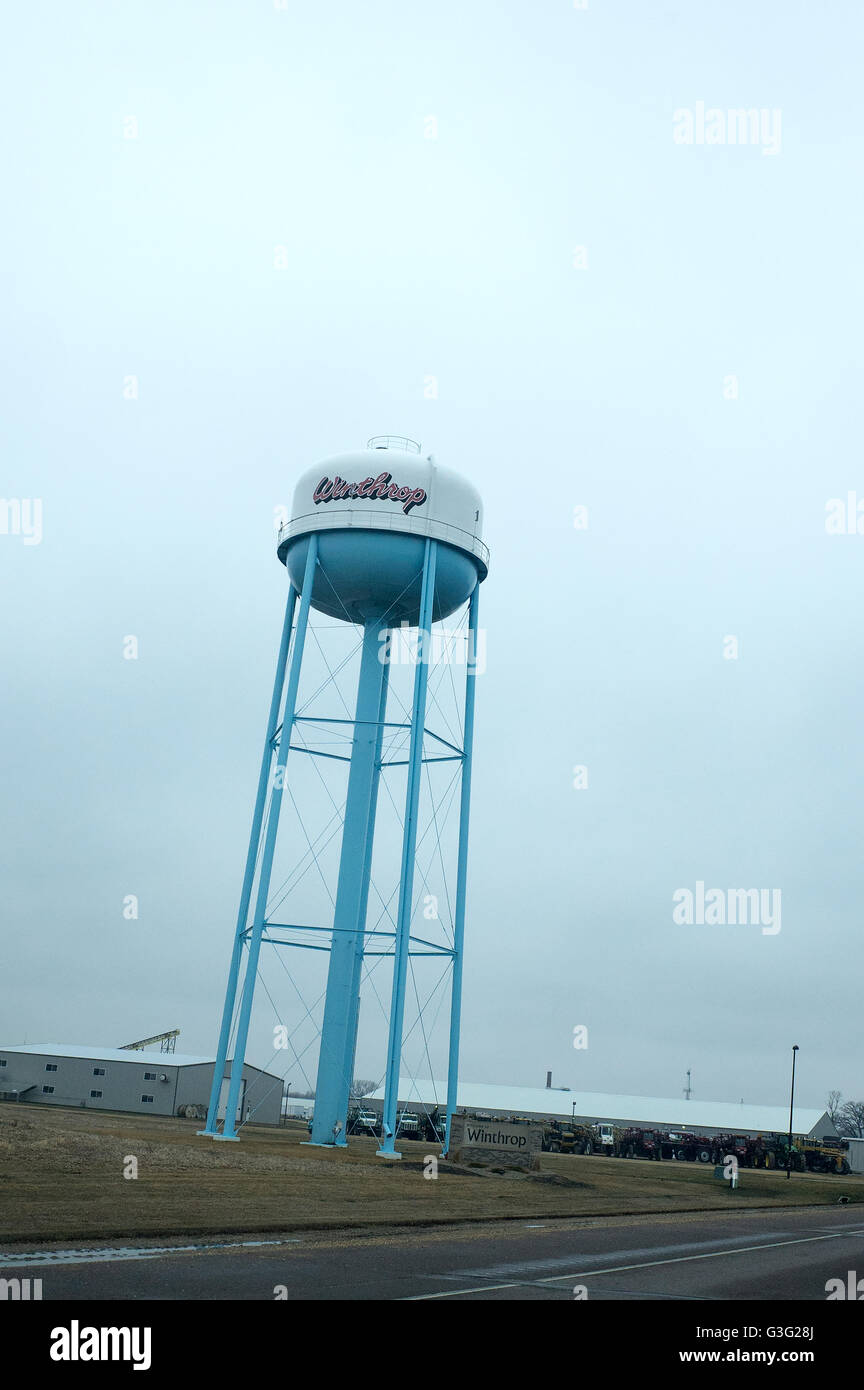 Water tower. Winthrop Minnesota MN USA Stock Photo