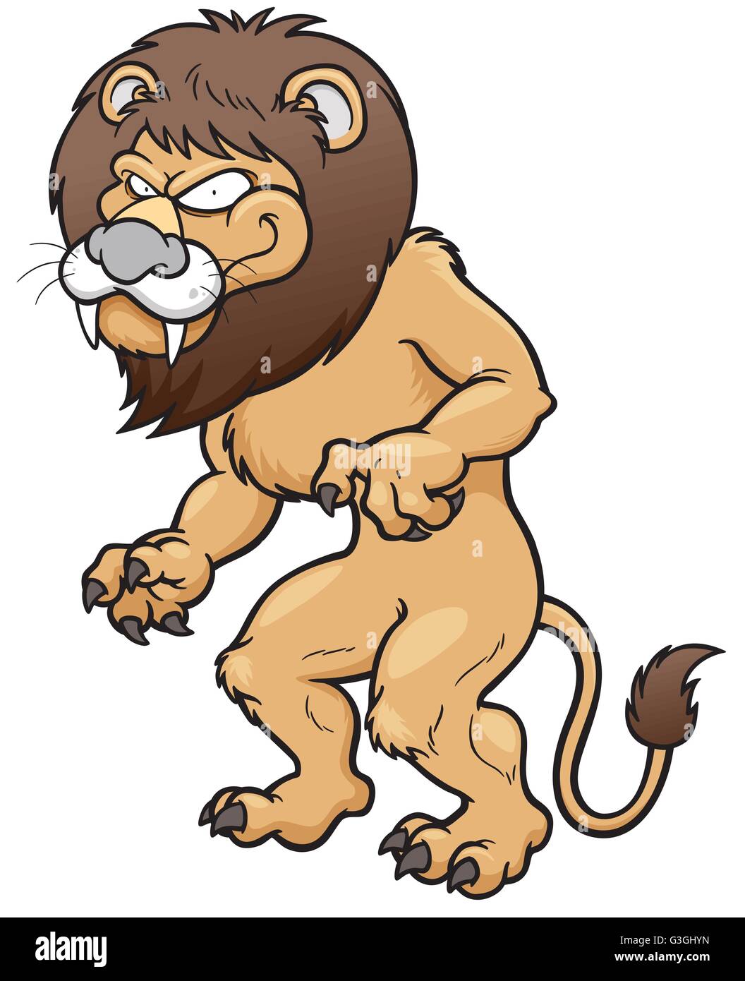 Vector illustration of Cartoon Lion Stock Vector