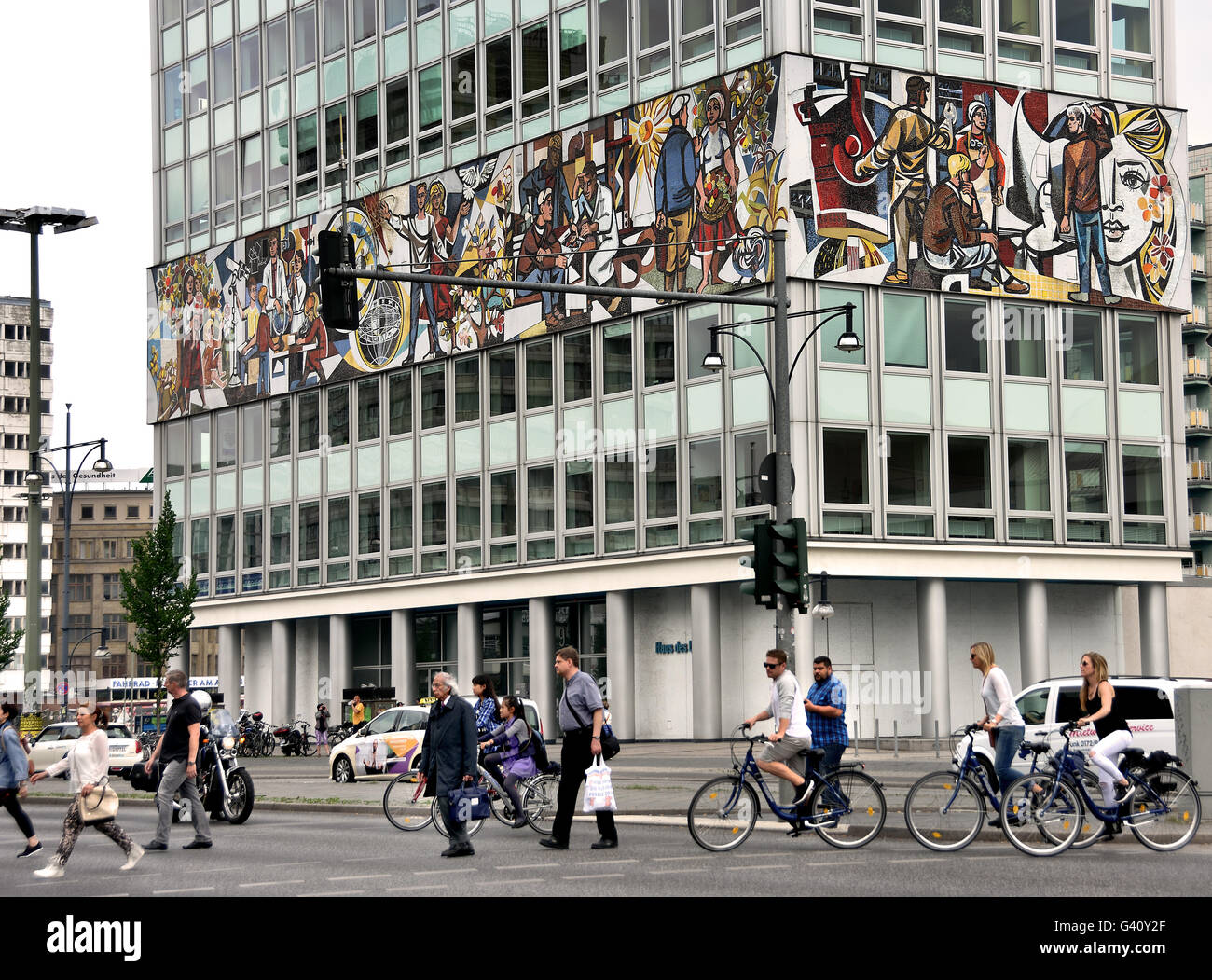 Alexanderplatz Alexander Square Berlin Germany German ( Wall Painting Mural former East Berlin area ) Stock Photo