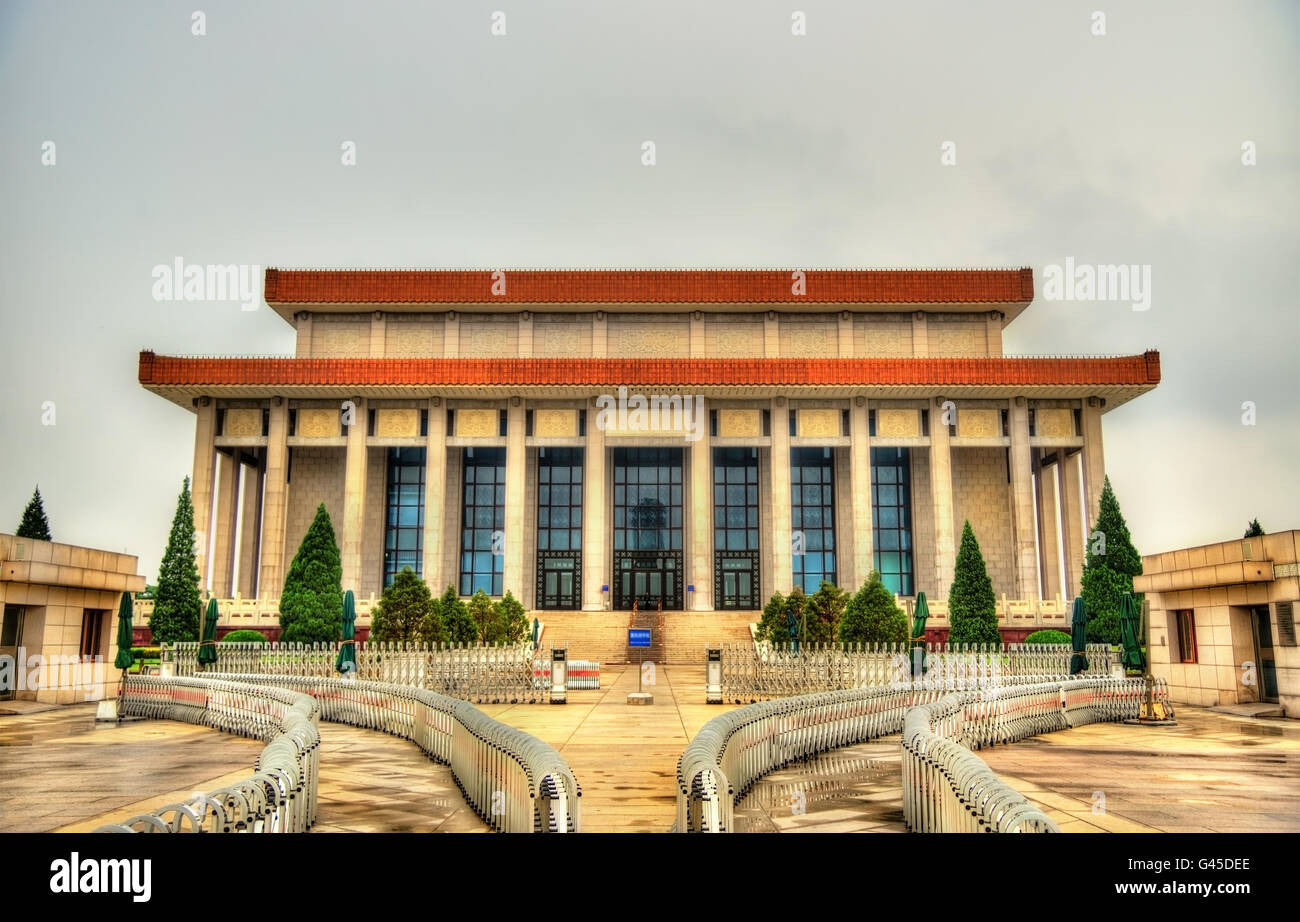 The Mausoleum of Mao Zedong on Tiananmen square in Beijing Stock Photo