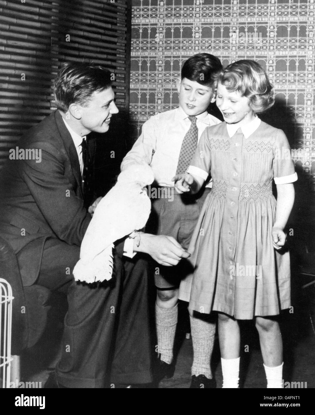 David Attenborough with Prince Charles and Princess Anne - London Stock Photo