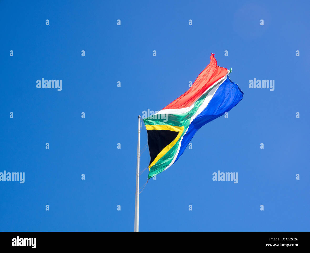 South Africa, Eastern Cape, Port Elizabeth, South African flag Stock Photo