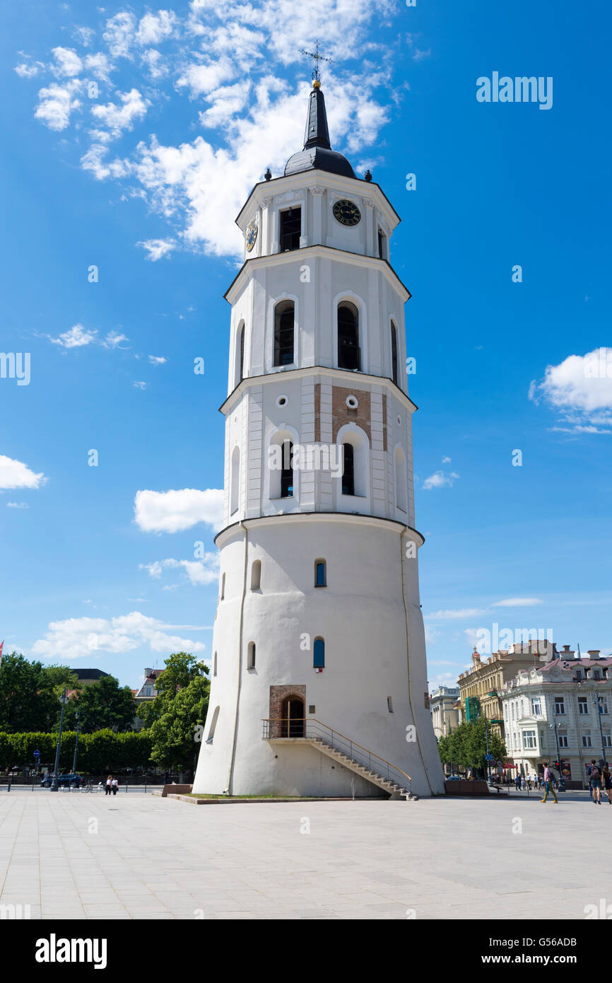 Belfry Tower of Vilnius Cathedral, Lithuania Stock Photo