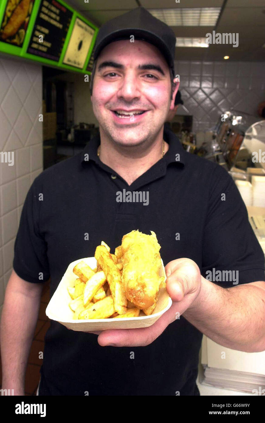 New Edible Chip Shop Trays Stock Photo