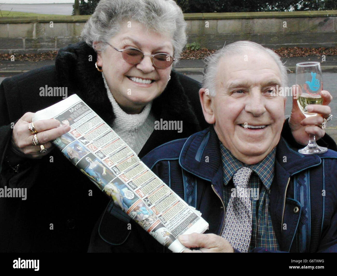 Retired couple Betty and Fred Taylor, from Castleford, West Yorkshire, revealed that their stars forecast they would scoop 1.5 million on the National Lottery. Mrs Taylor said her husband's horoscope predicted good fortune on the day they became millionaires. Stock Photo